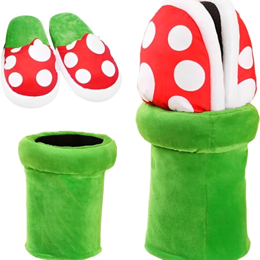 Mario Piranha Plant Slippers set NEW - Picture 2 of 7